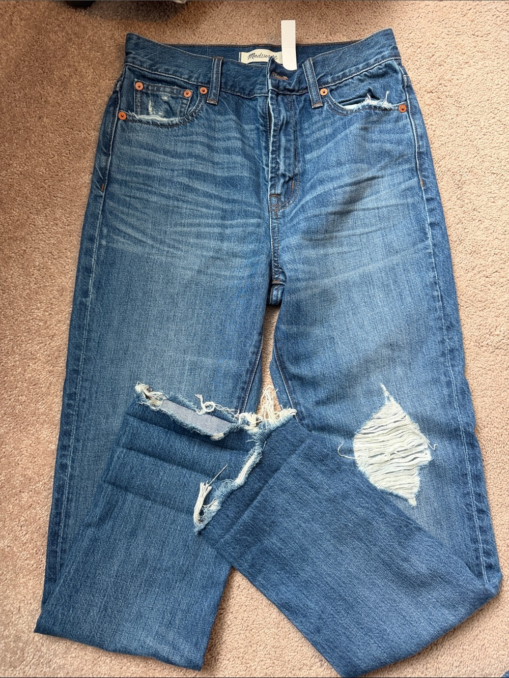 Madewell Blue Waistband Denim Jeans